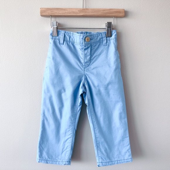 3/$15 GAP Light blue plaid-lined khaki pant baby boy 18-24m - Picture 6 of 16